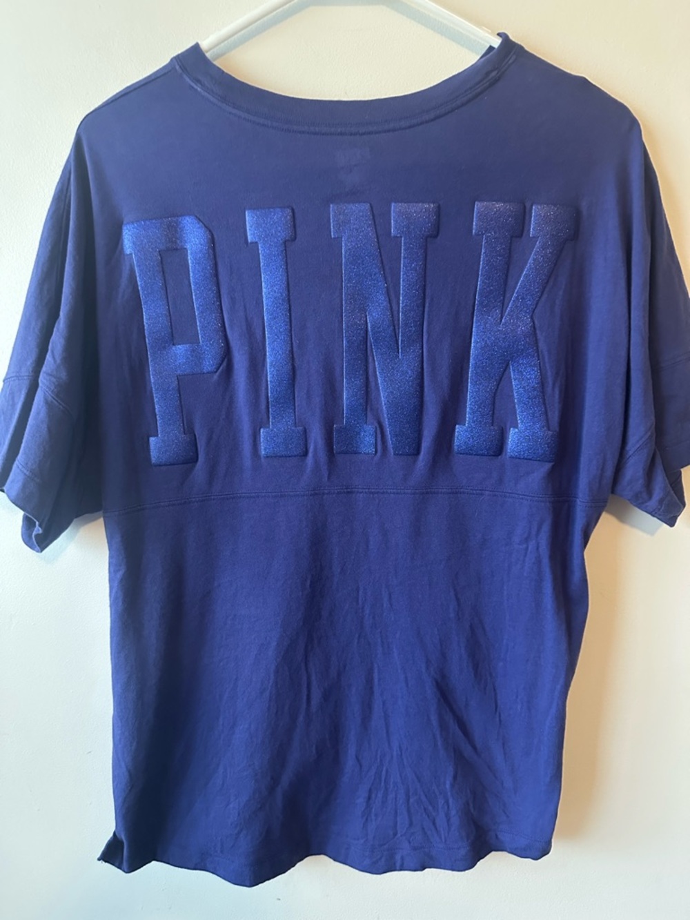 VS Pink Purple Glitter Logo Oversized Top XS